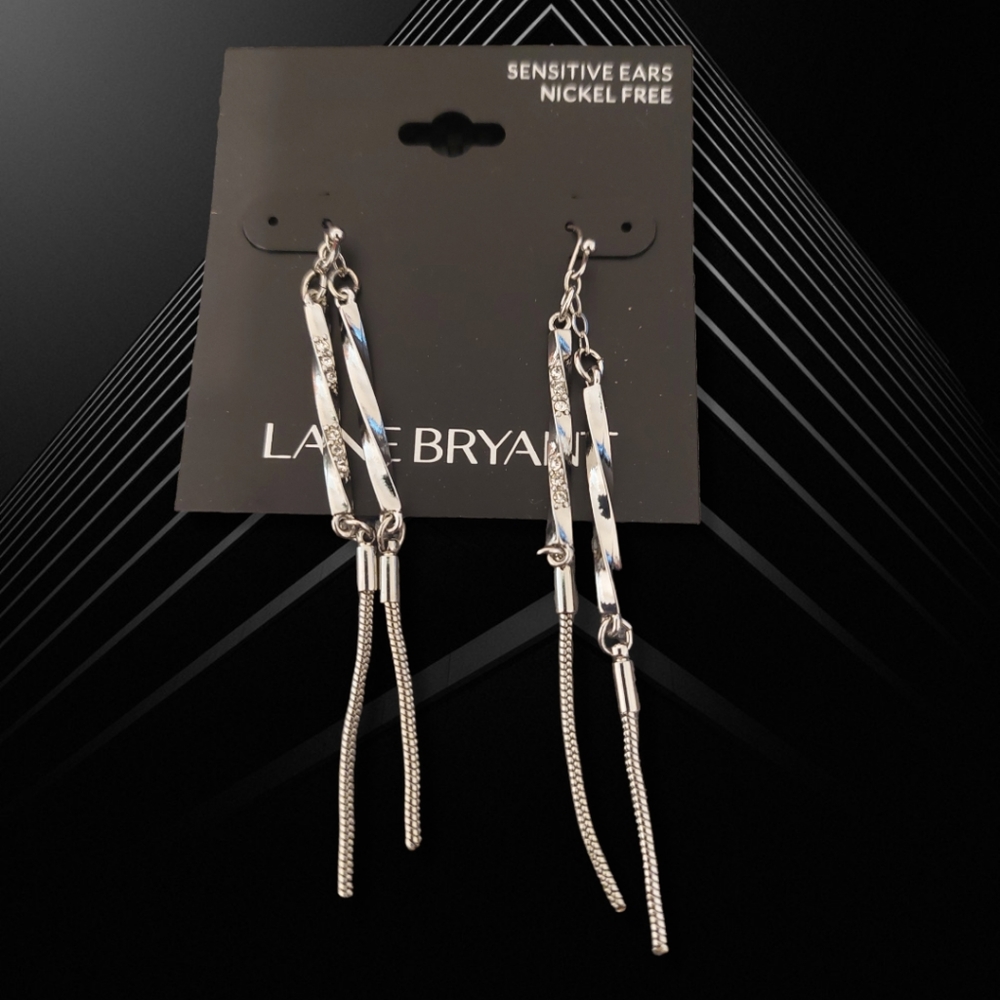 Lane Bryant Silver Tassels Earrings